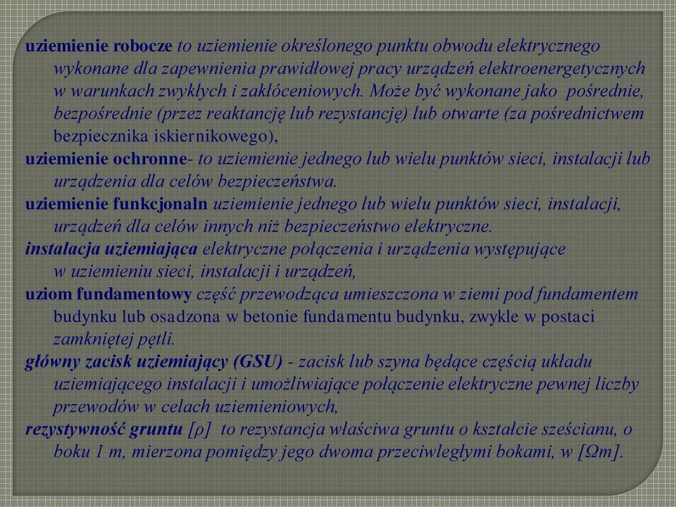 punktów sieci, instalacji lub urządzenia dla celów bezpieczeństwa.