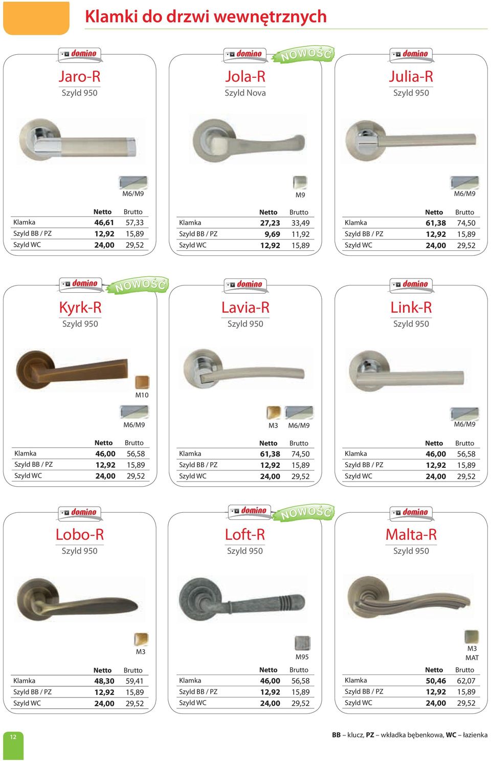 15,89 Szyld WC 24,00 29,52 Klamka 61,38 74,50 Szyld BB / PZ 12,92 15,89 Szyld WC 24,00 29,52 Klamka 46,00 56,58 Szyld BB / PZ 12,92 15,89 Szyld WC 24,00 29,52 Lobo-R Szyld 950 Loft-R Szyld 950