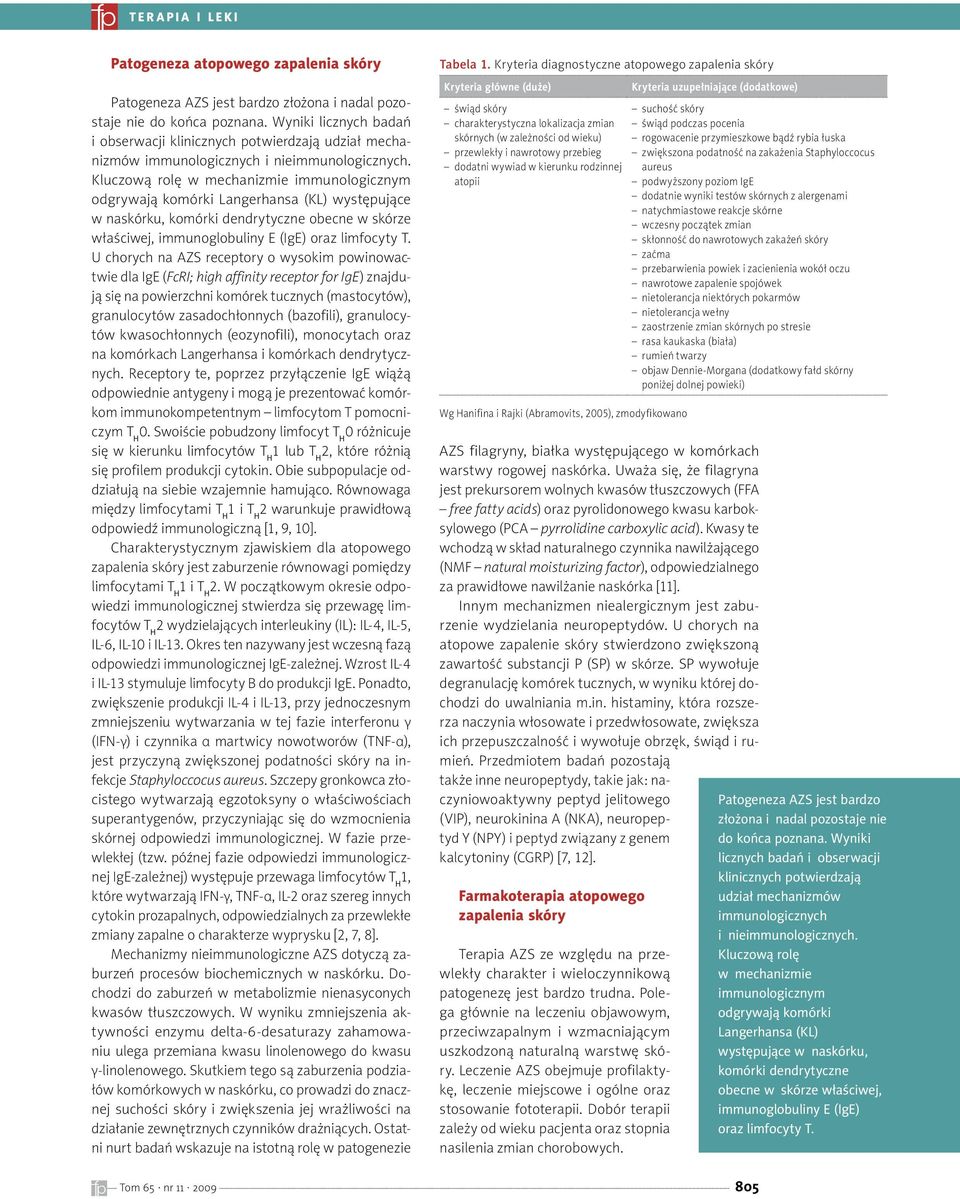 Kluczową rolę w mechanizmie immunologicznym odgrywają komórki Langerhansa (KL) występujące w naskórku, komórki dendrytyczne obecne w skórze właściwej, immunoglobuliny E (IgE) oraz limfocyty T.