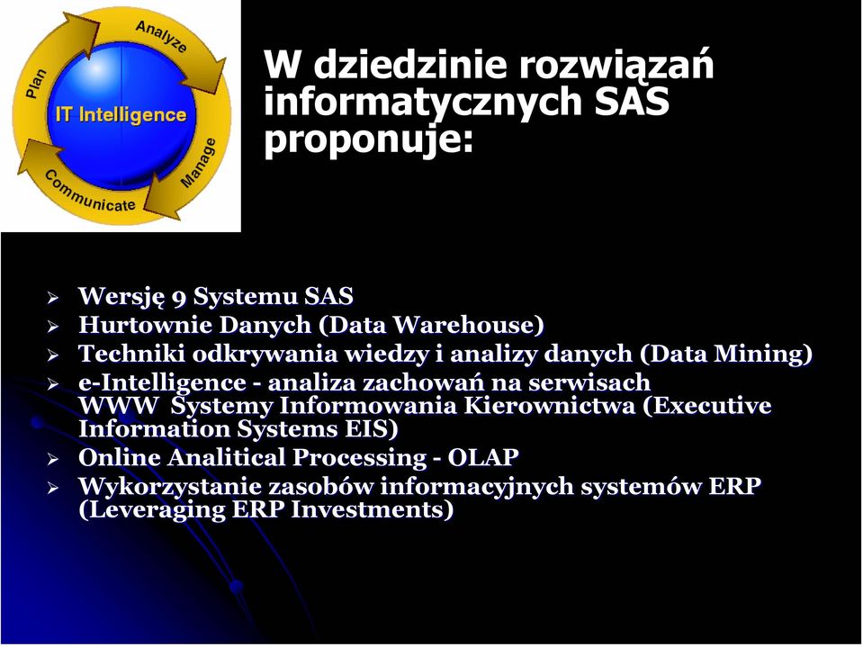 zachowań na serwisach WWW Systemy Informowania Kierownictwa (Executive( Information Systems EIS)
