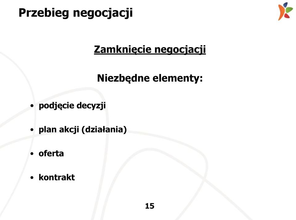 Niezbędne elementy: podjęcie