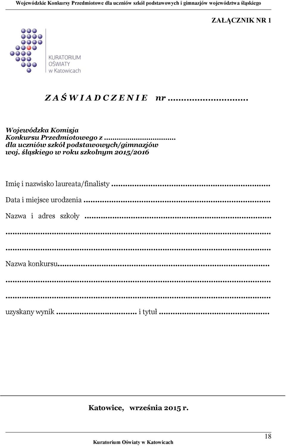 .. dla uczniów szkół podstawowych/gimnazjów woj.