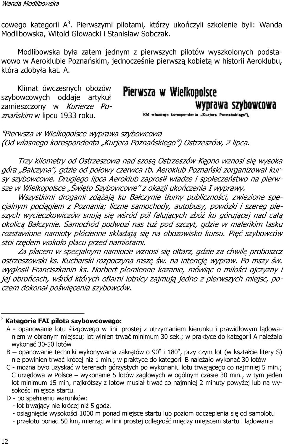 "Pierwsza w Wielkopolsce wyprawa szybowcowa (Od własnego korespondenta Kurjera Poznańskiego ) Ostrzeszów, 2 lipca.