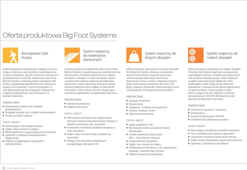 Rysunki techniczne wykonane w oprogramowaniu AutoCAD dostarczane przez firmę Big Foot Systems zawierają projekt rozwiązania Safe Access uwzględniającego ekonomiczne i techniczne aspekty oraz zgodnego