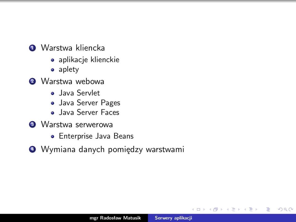 Java Server Faces 3 Warstwa serwerowa