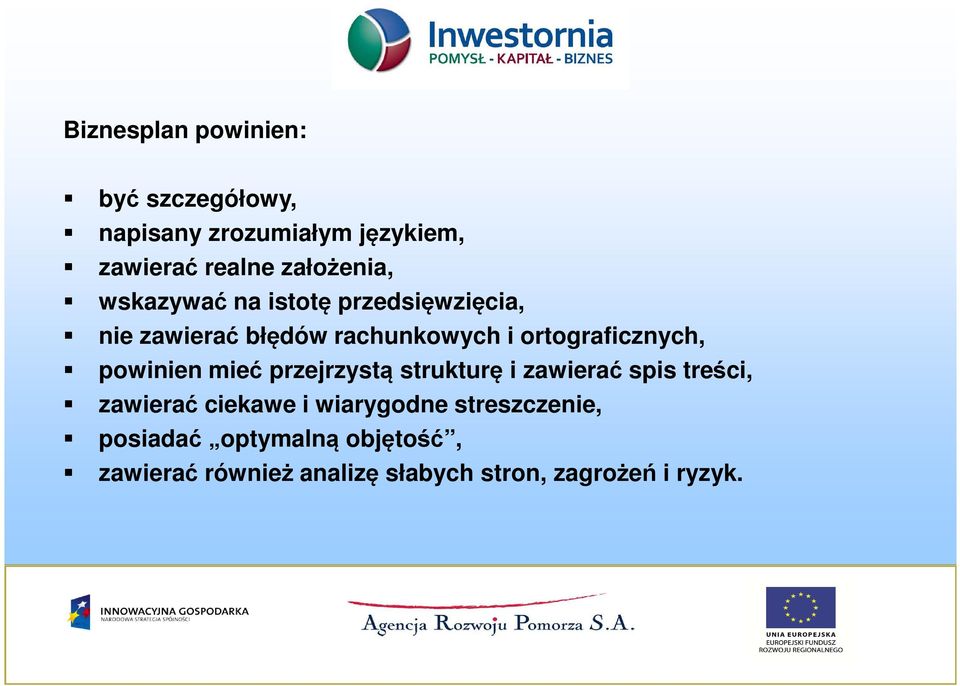 ortograficznych, powinien mieć przejrzystą strukturę i zawierać spis treści, zawierać ciekawe