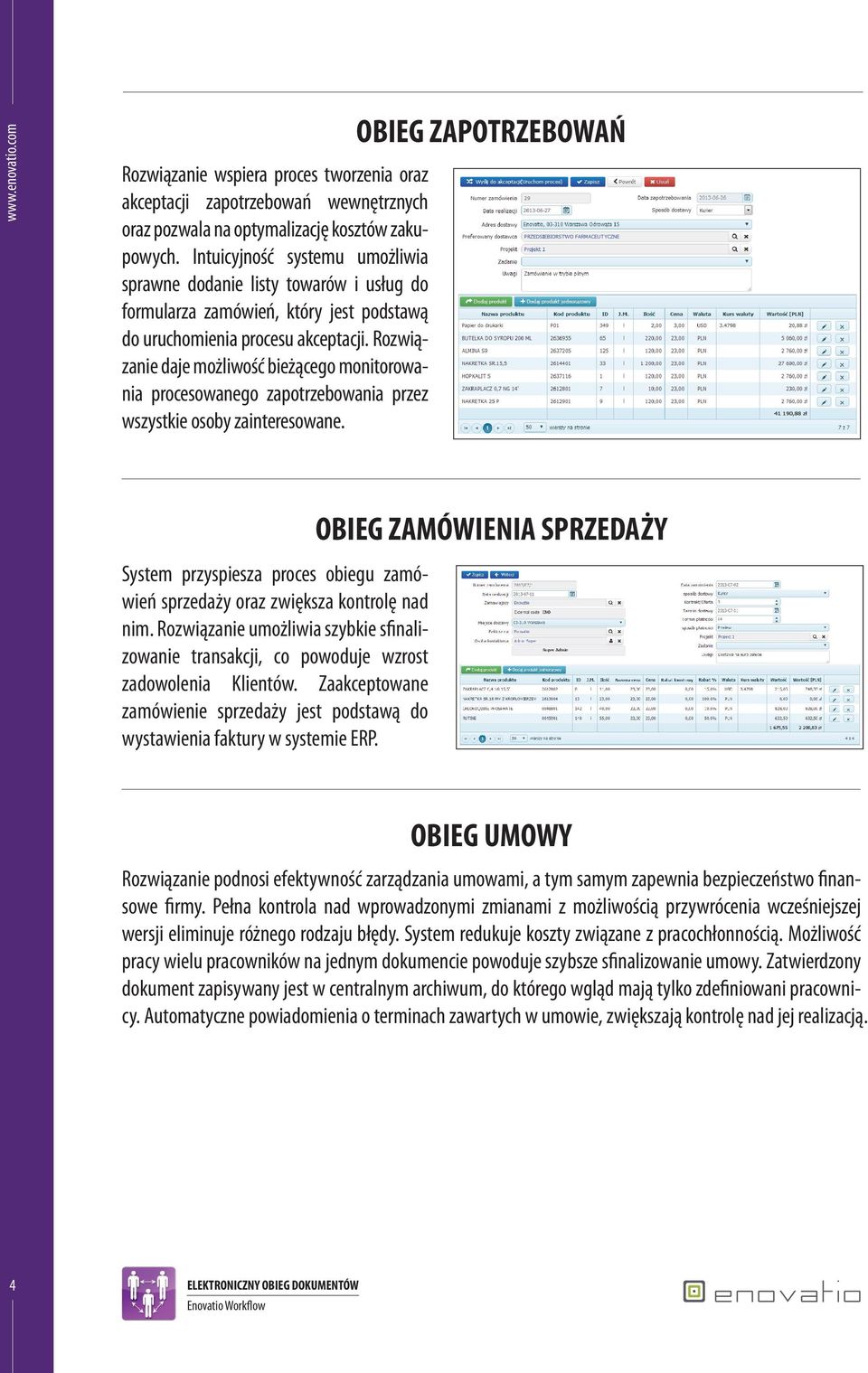 Rozwiązanie daje możliwość bieżącego monitorowania procesowanego zapotrzebowania przez wszystkie osoby zainteresowane.