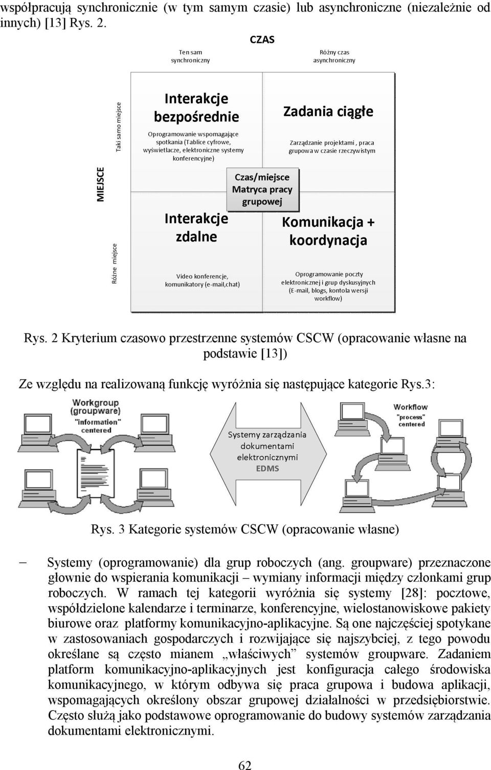 3 Kategorie systemów CSCW (opracowanie własne) Systemy (oprogramowanie) dla grup roboczych (ang.