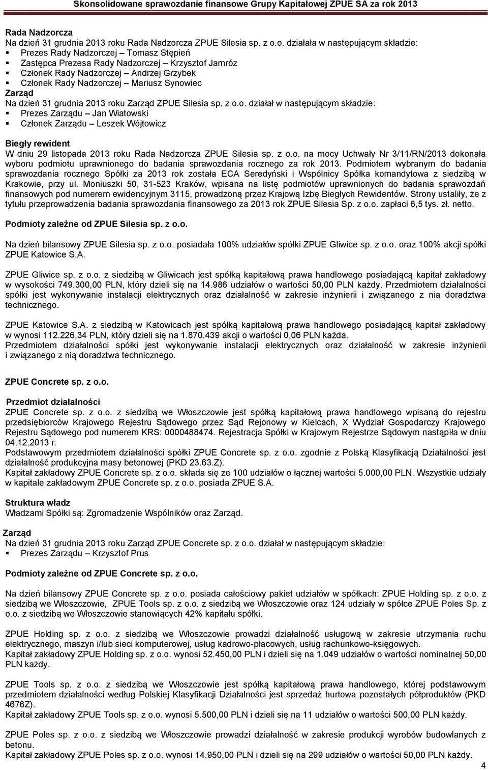 u cza ZPUE Silesia sp. z o.