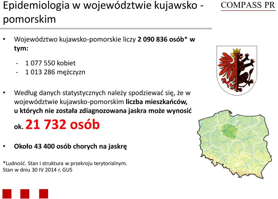 kujawsko-pomorskim liczba mieszkańców, u których nie została zdiagnozowana jaskra może wynosić ok.