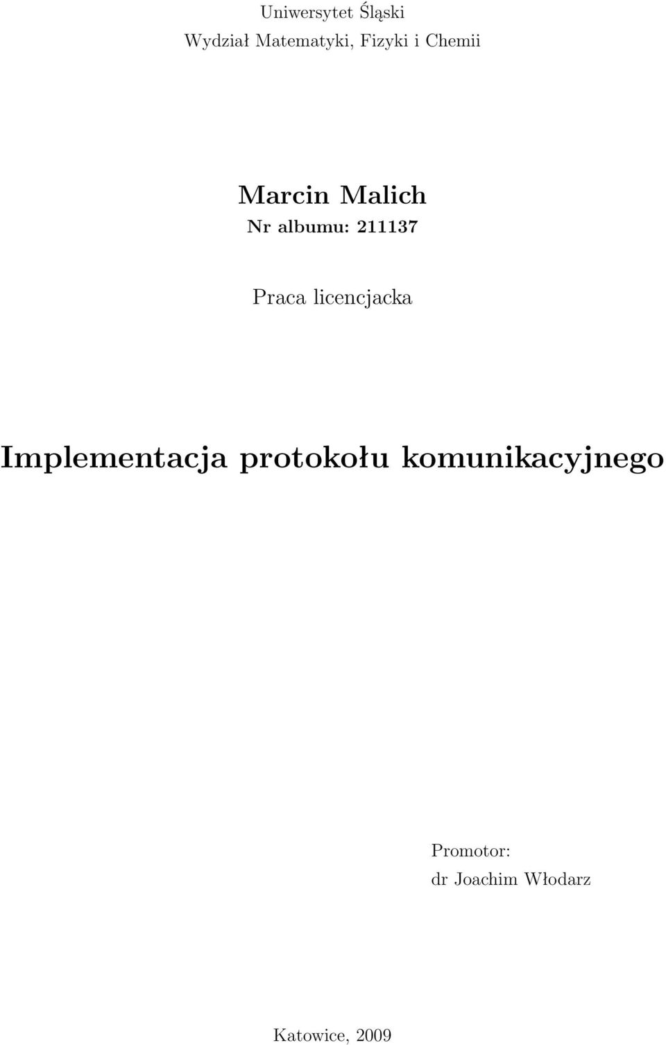 licencjacka Implementacja protokołu