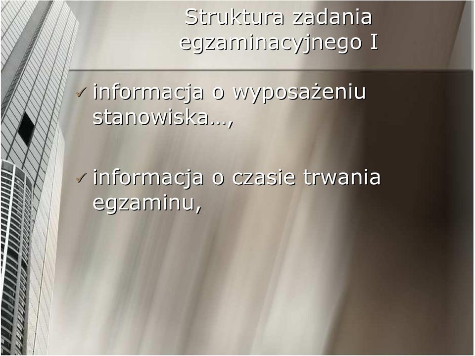 informacja o wyposaŝeniu