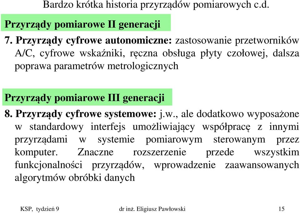 Przyrządy pomiarowe