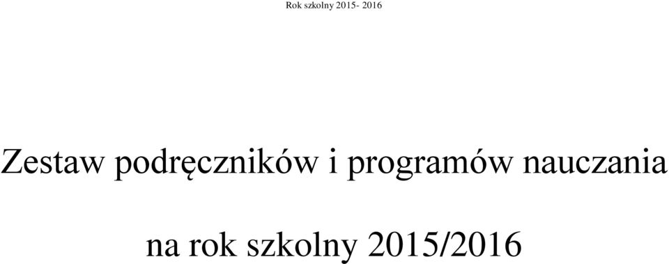 programów