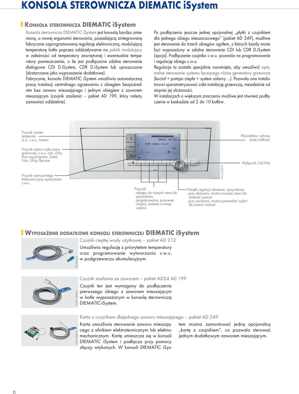 pomieszczenia, o ile jest podłączone zdalne sterowanie dialogowe CDI D.iSystem, CDR D.iSystem lub uproszczone (dostarczane jako wyposażenie dodatkowe).