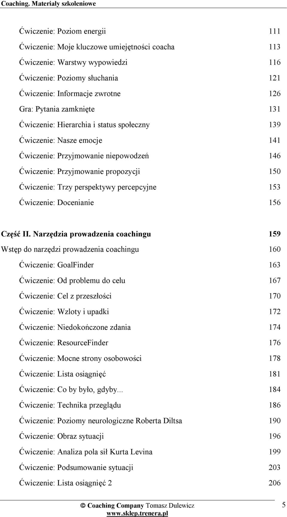 percepcyjne 153 Ćwiczenie: Docenianie 156 Część II.