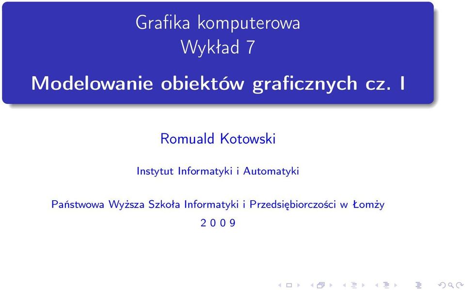 I Instytut Informatyki i Automatyki