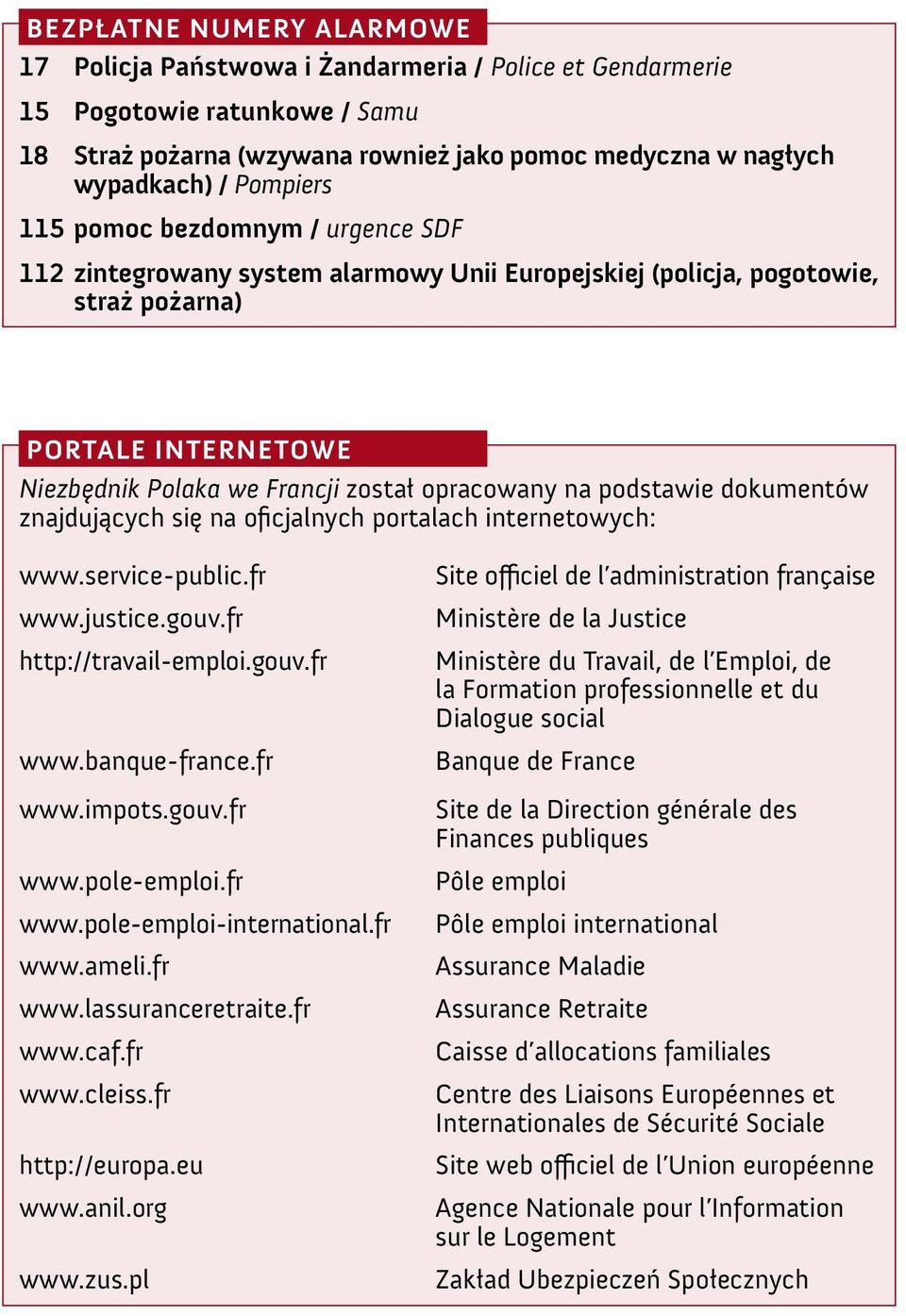 podstawie dokumentów znajdujących się na oficjalnych portalach internetowych: www.service-public.fr www.justice.gouv.fr http://travail-emploi.gouv.fr www.banque-france.fr www.impots.gouv.fr www.pole-emploi.