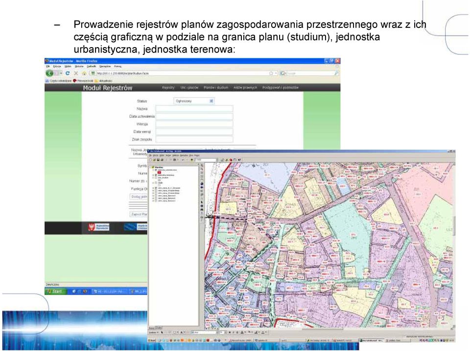 częścią graficzną w podziale na granica