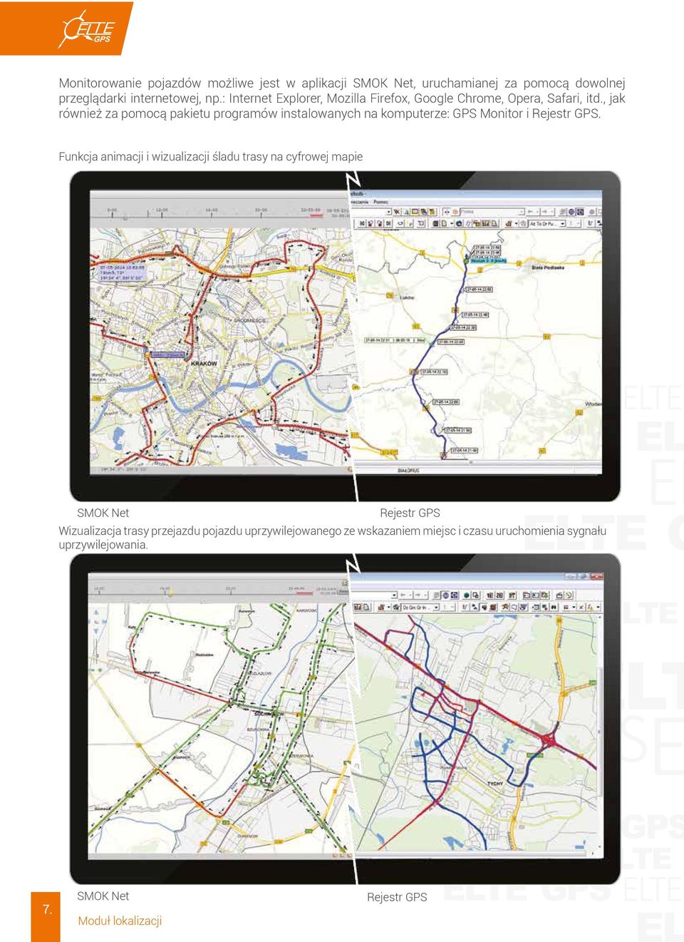 , jak również za pomocą pakietu programów instalowanych na komputerze: GPS Monitor i Rejestr GPS.