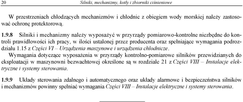 15 z Części VI Urządzenia maszynowe i urządzenia chłodnicze.