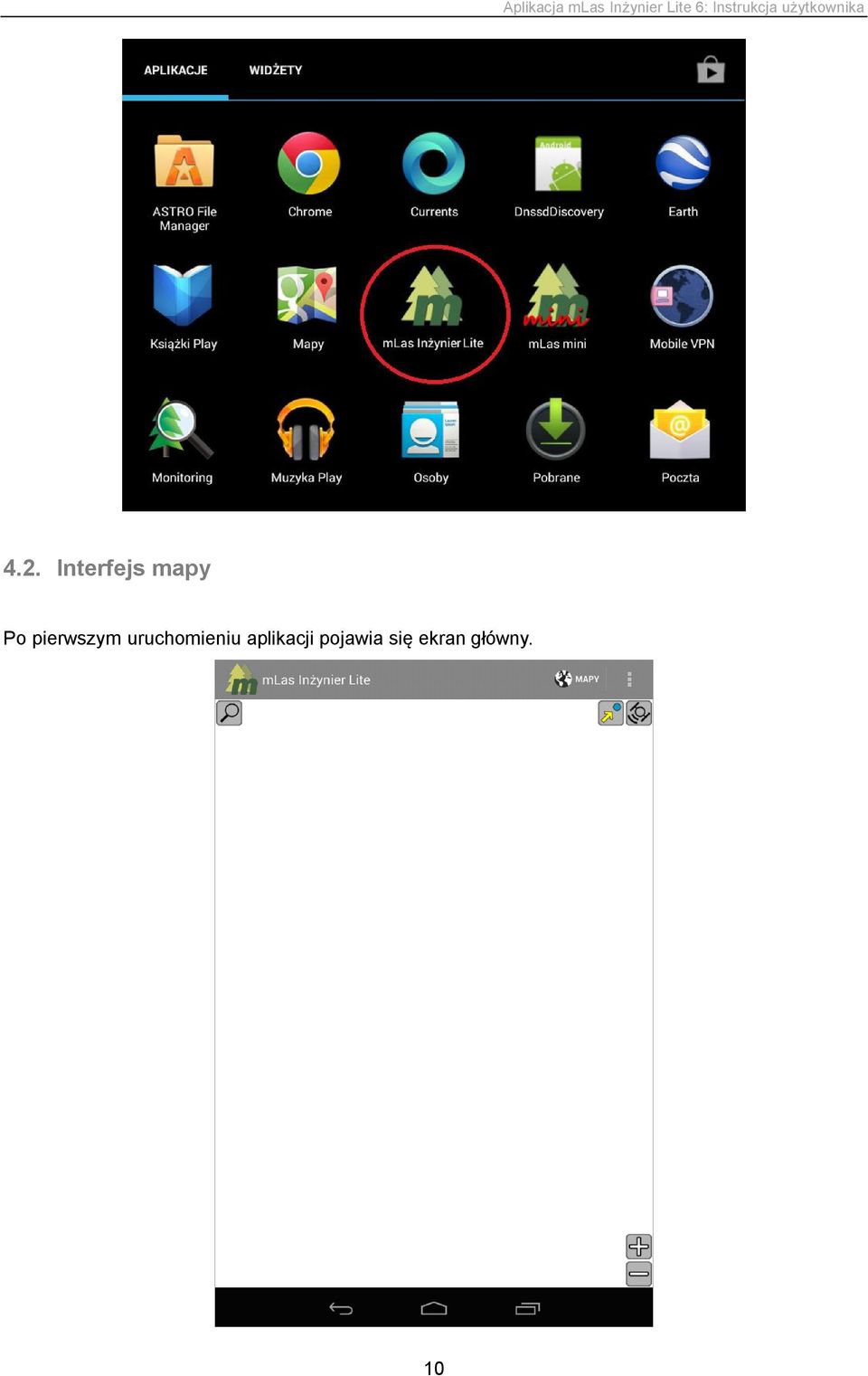 Interfejs mapy Po pierwszym
