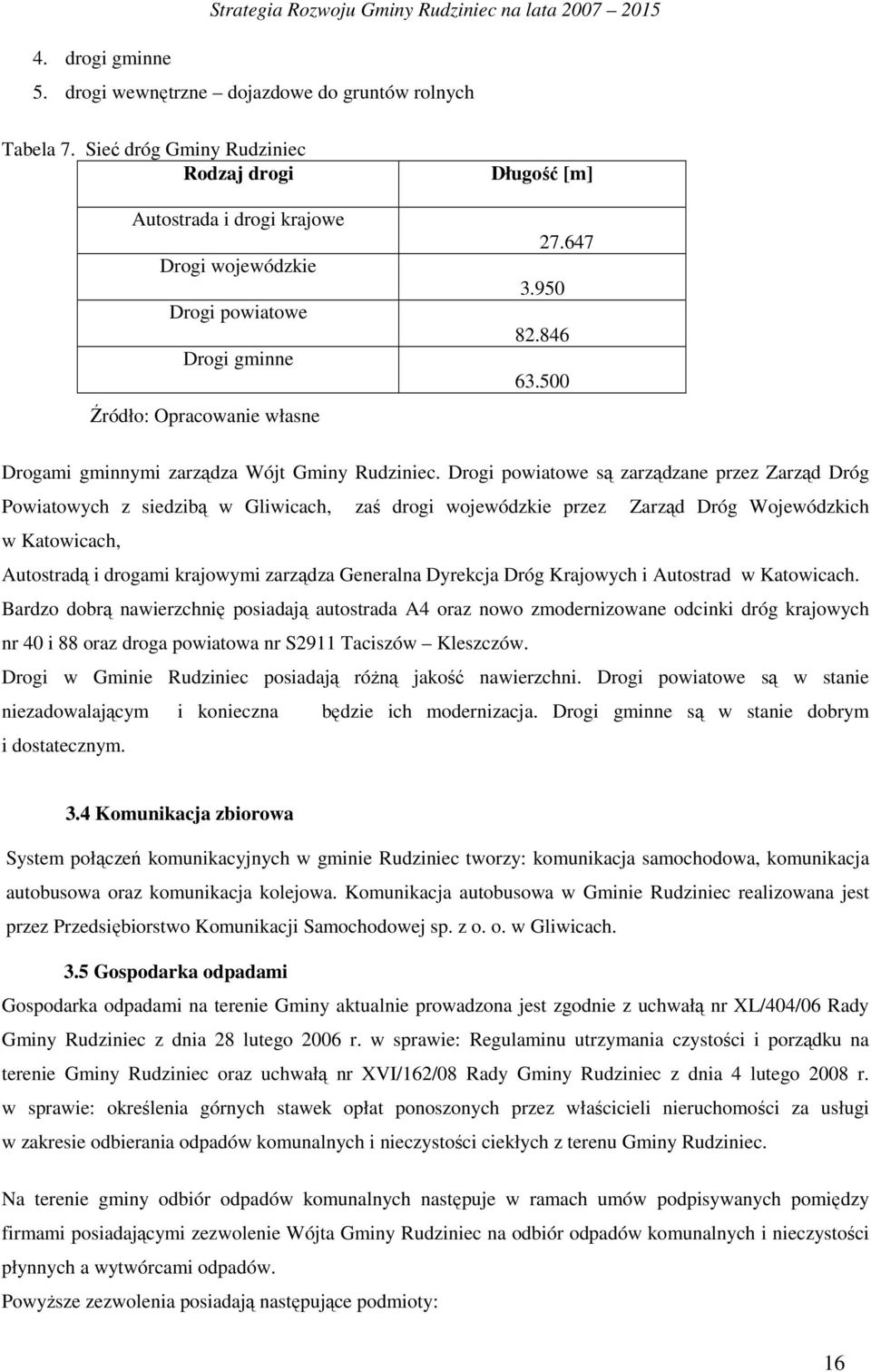 500 Drogami gminnymi zarządza Wójt Gminy Rudziniec.