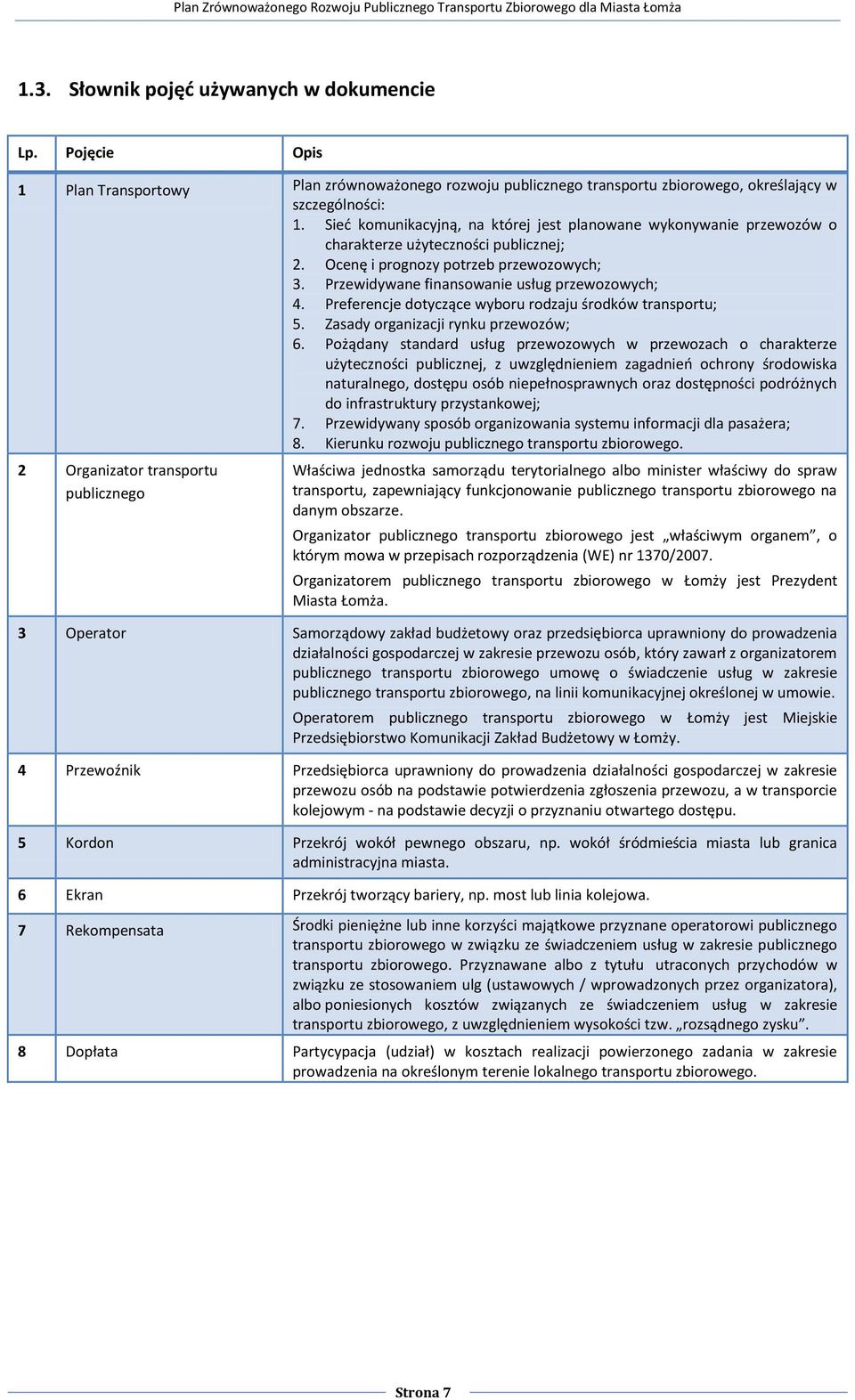 Preferencje dotyczące wyboru rodzaju środków transportu; 5. Zasady organizacji rynku przewozów; 6.