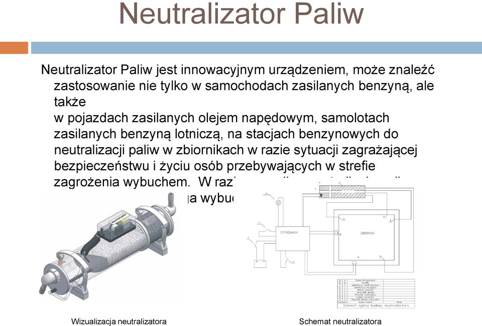 benzynowych do neutralizacji paliw w zbiornikach w razie sytuacji zagrażającej bezpieczeństwu i życiu osób przebywających w