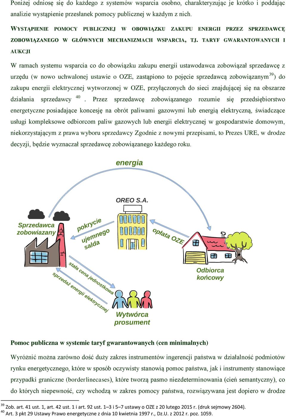 TARYF GWARANTOWANYCH I AUKCJI W ramach systemu wsparcia co do obowiązku zakupu energii ustawodawca zobowiązał sprzedawcę z urzędu (w nowo uchwalonej ustawie o OZE, zastąpiono to pojęcie sprzedawcą