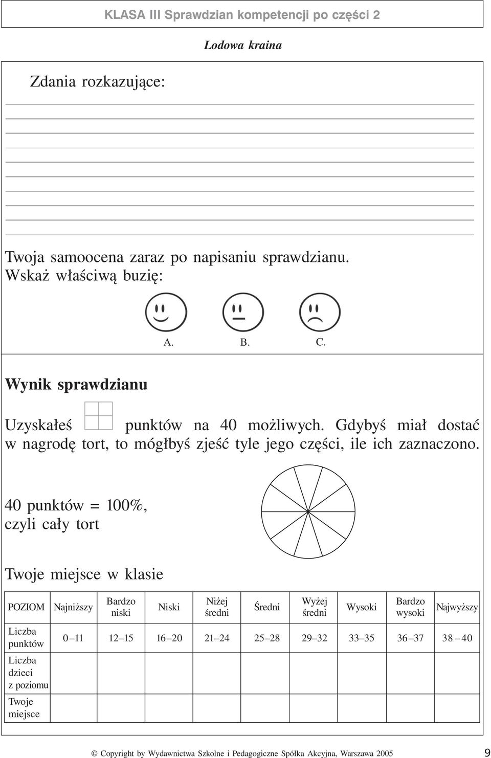 Gdybyś miał dostać w nagrodę tort, to mógłbyś zjeść tyle jego części, ile ich zaznaczono.