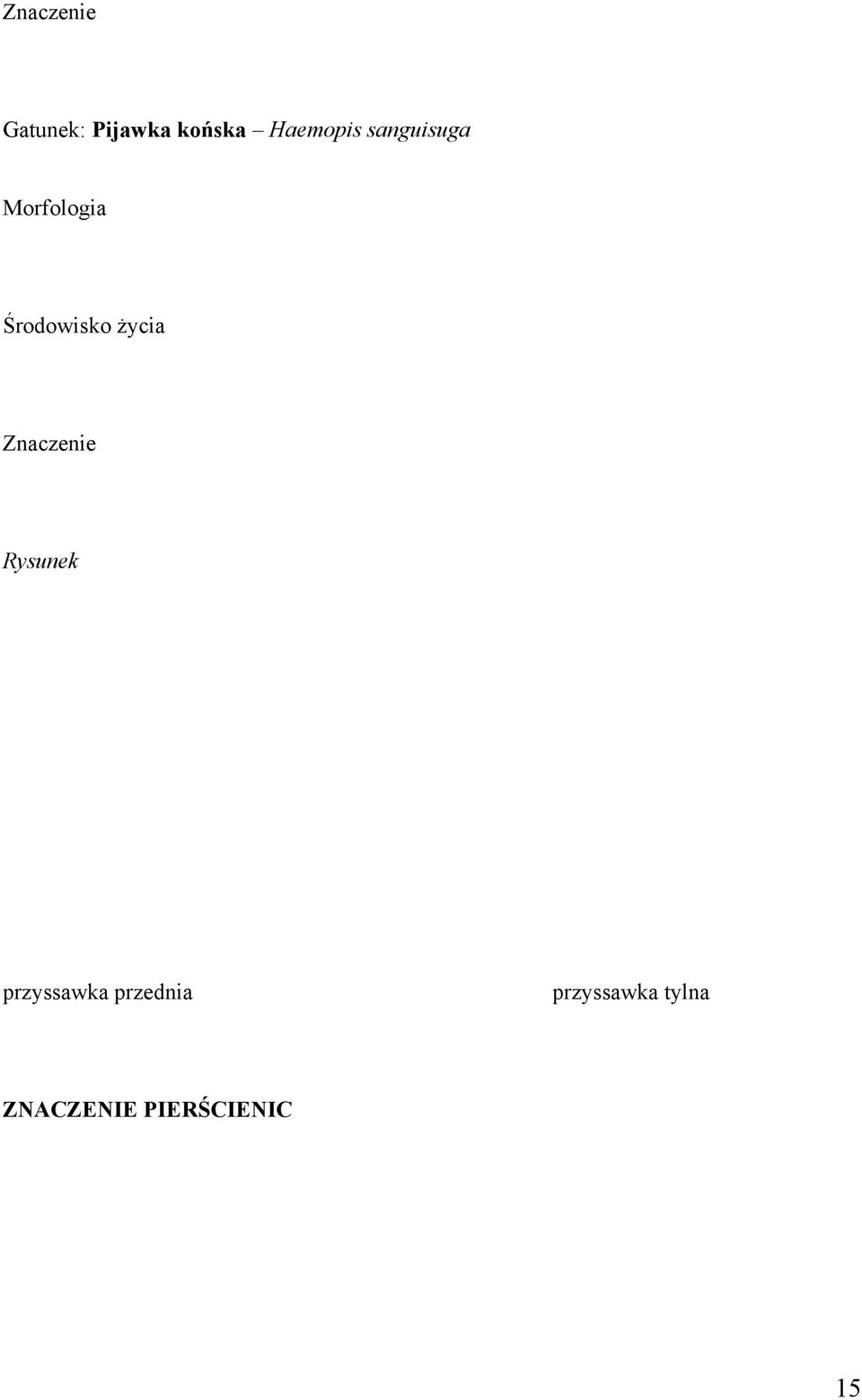 Środowisko życia Znaczenie Rysunek