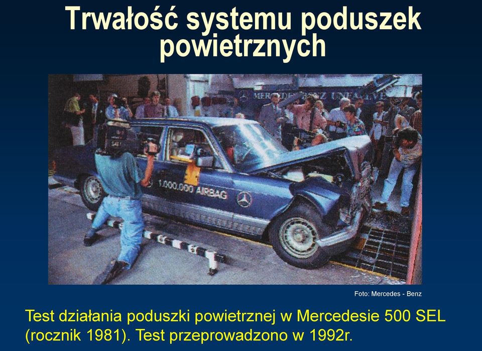 poduszki powietrznej w Mercedesie 500