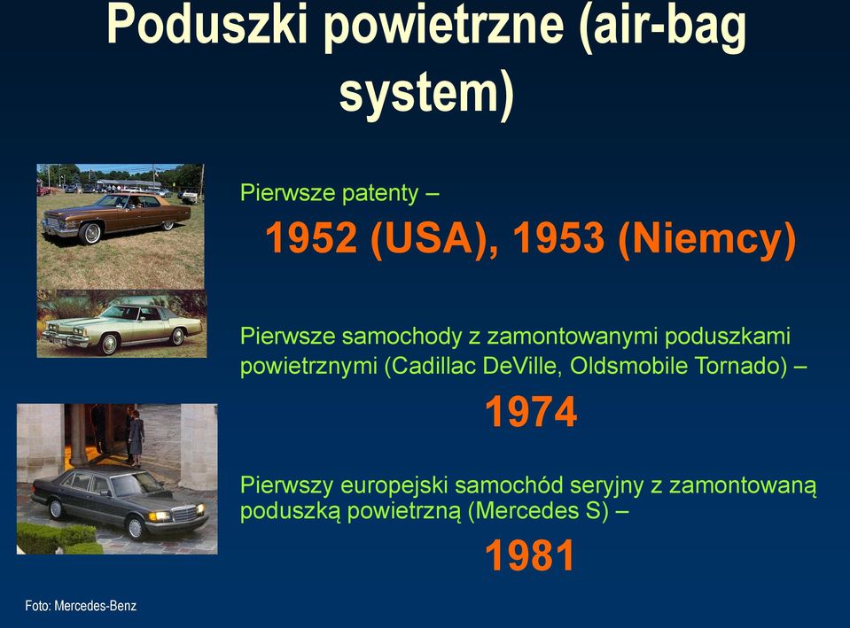 poduszkami powietrznymi (Cadillac DeVille, Oldsmobile Tornado) 1974