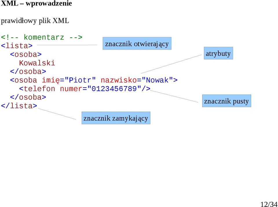 Kowalski </osoba> <osoba imię="piotr" nazwisko="nowak">