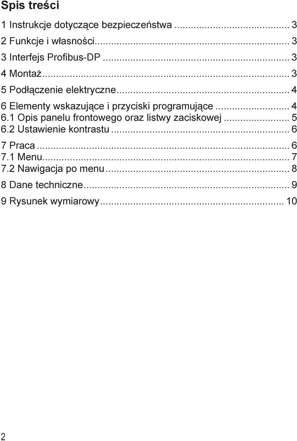 programujące 4 6.1 Opis panelu frontowego oraz listwy zaciskowej 5 6.