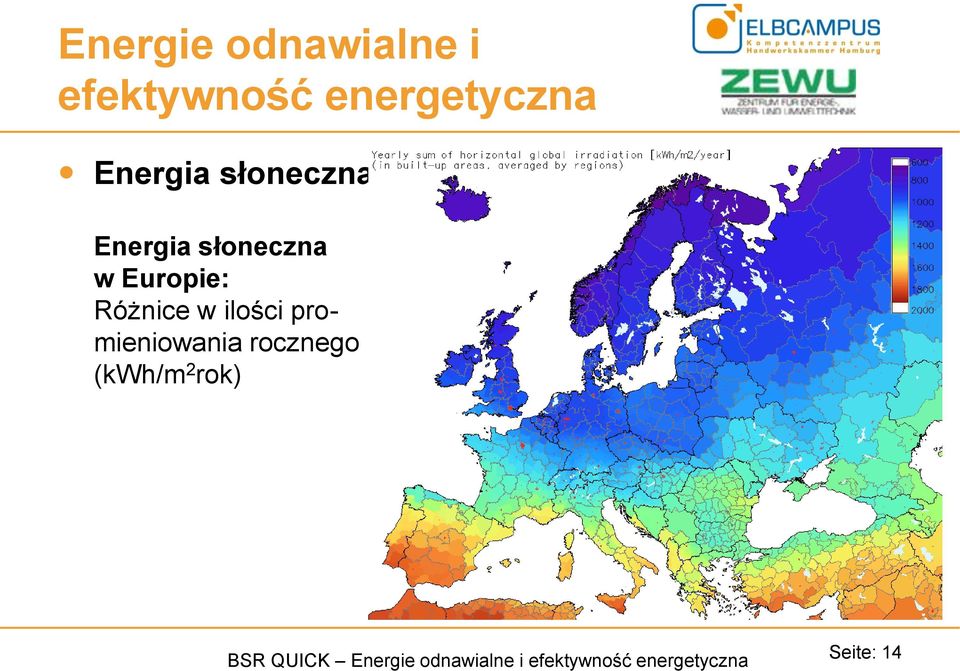 promieniowania rocznego (kwh/m 2
