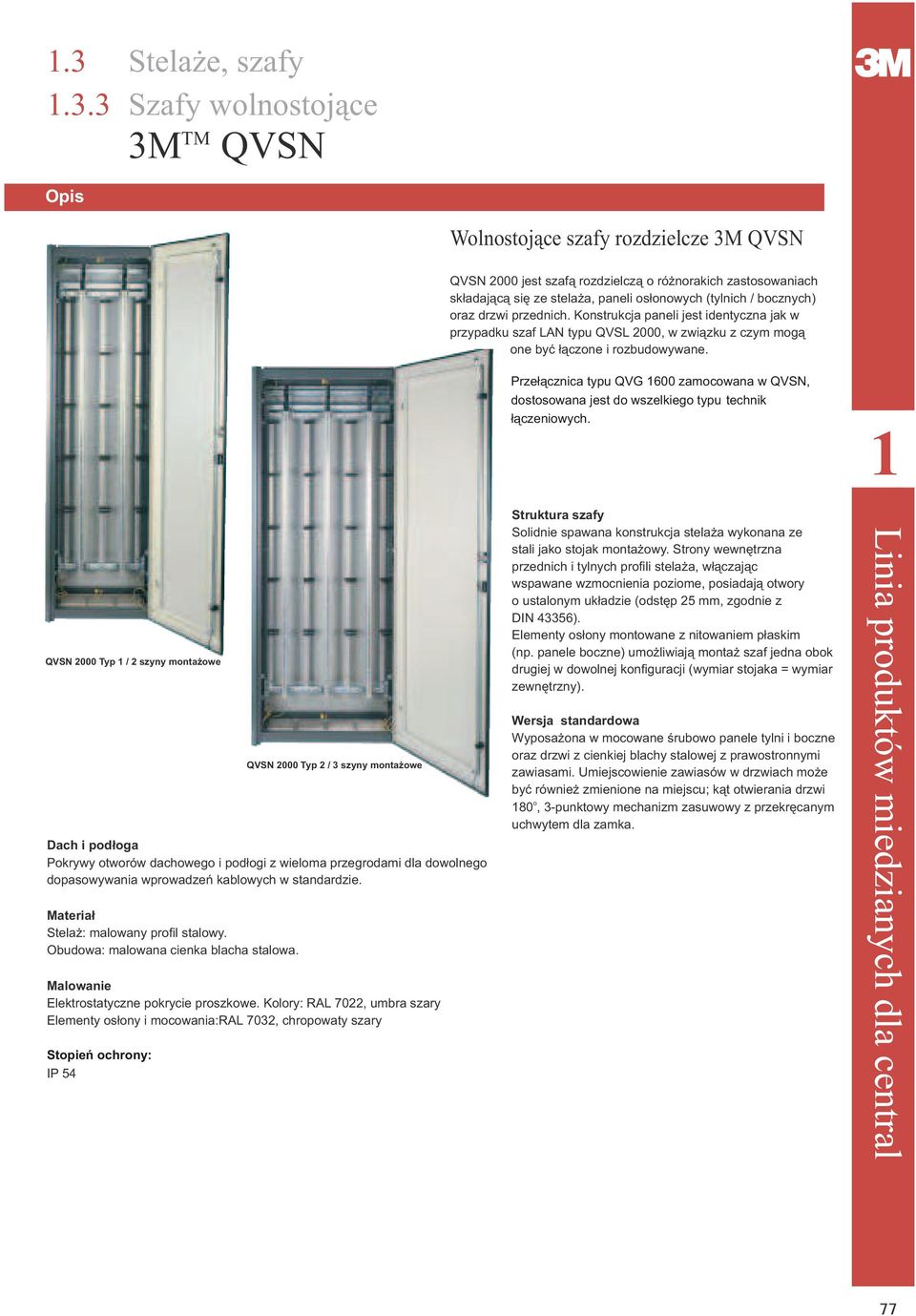 QVSN 2000 Typ 1 / 2 szyny monta owe QVSN 2000 Typ 2 / 3 szyny monta owe Dach i pod³oga Pokrywy otworów dachowego i pod³ogi z wieloma przegrodami dla dowolnego dopasowywania wprowadzeñ kablowych w