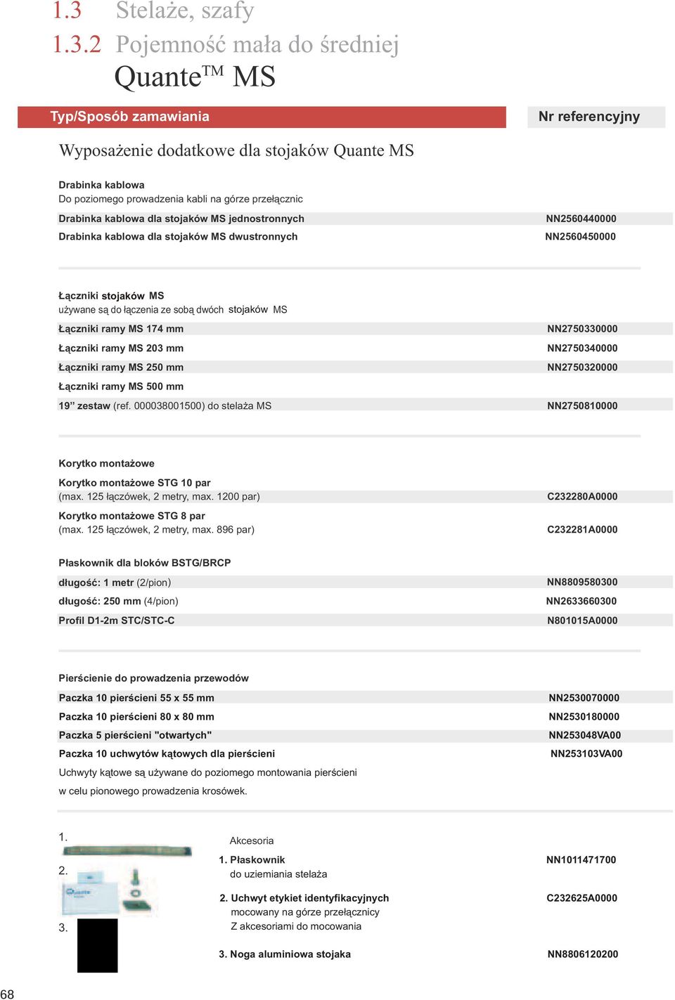 mm ¹czniki ramy MS 250 mm ¹czniki ramy MS 500 mm NN2750330000 NN2750340000 NN2750320000 19 zestaw (ref. 000038001500) do stela a MS NN2750810000 Korytko monta owe Korytko monta owe STG 10 par (max.