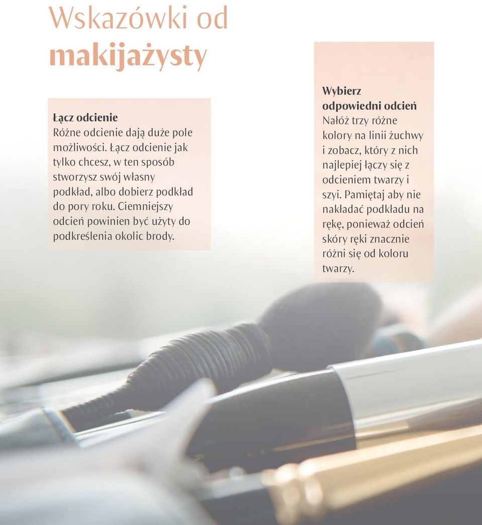 Ciemniejszy odcień powinien być użyty do podkreślenia okolic brody.
