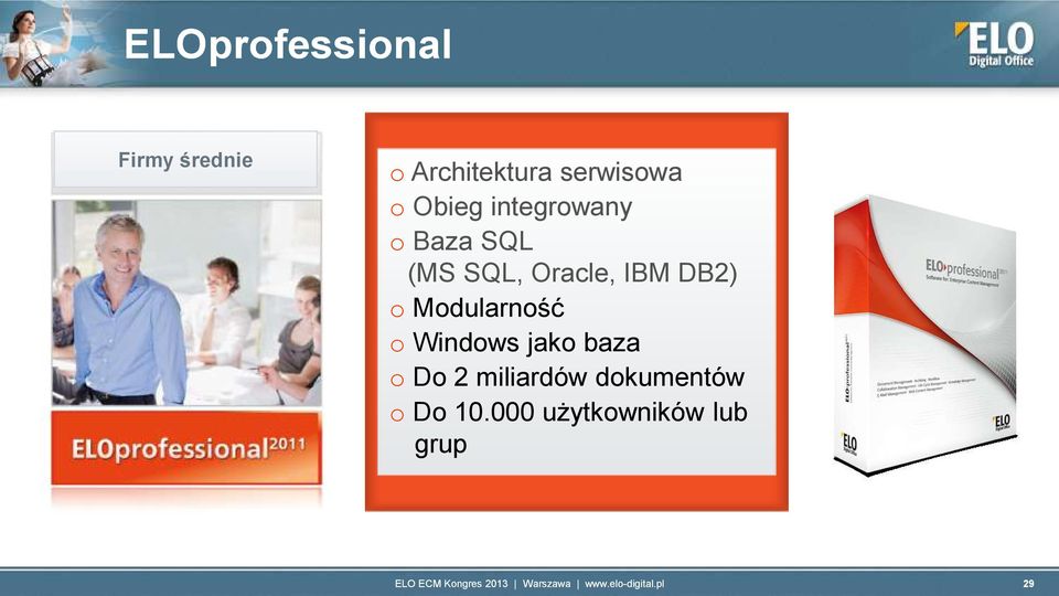 Oracle, IBM DB2) o Modularność o Windows jako baza o