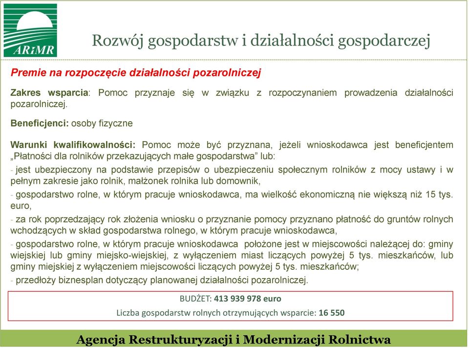 ubezpieczony na podstawie przepisów o ubezpieczeniu społecznym rolników z mocy ustawy i w pełnym zakresie jako rolnik, małżonek rolnika lub domownik, - gospodarstwo rolne, w którym pracuje