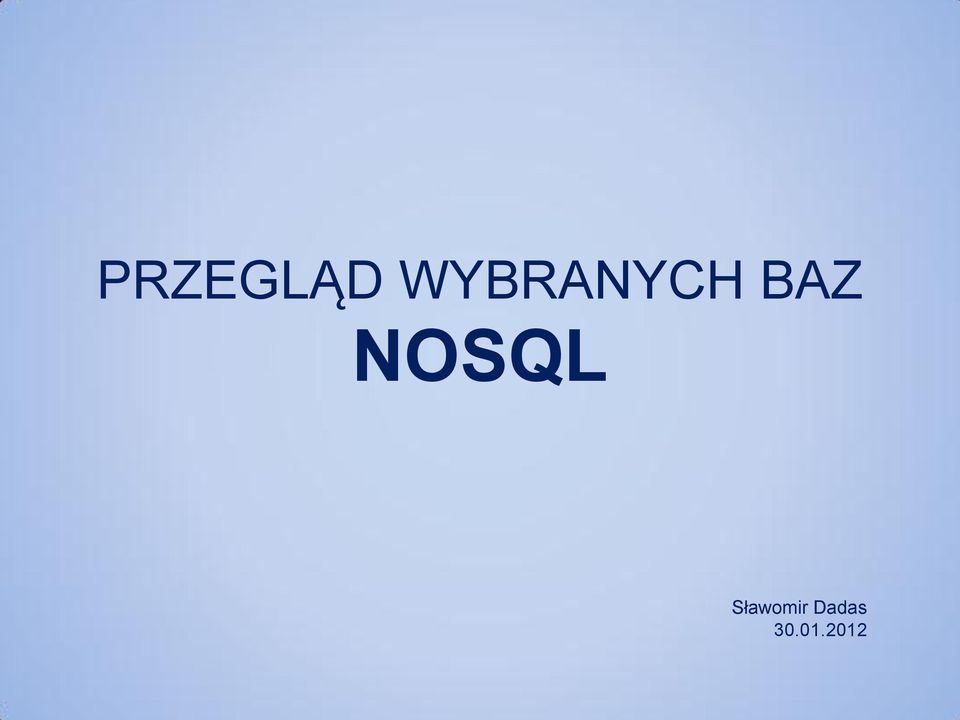 NOSQL