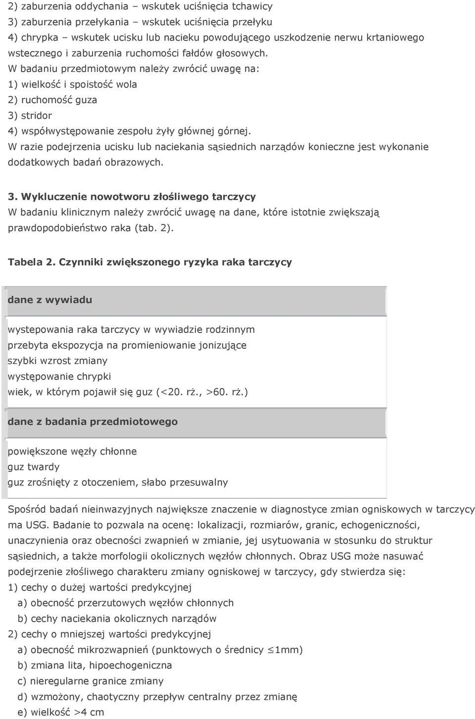 W razie podejrzenia ucisku lub naciekania sąsiednich narządów konieczne jest wykonanie dodatkowych badań obrazowych. 3.