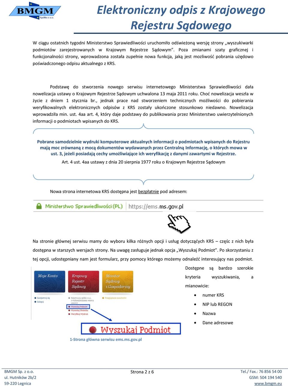 Elektroniczny odpis z Krajowego Rejestru Sądowego - PDF Free Download