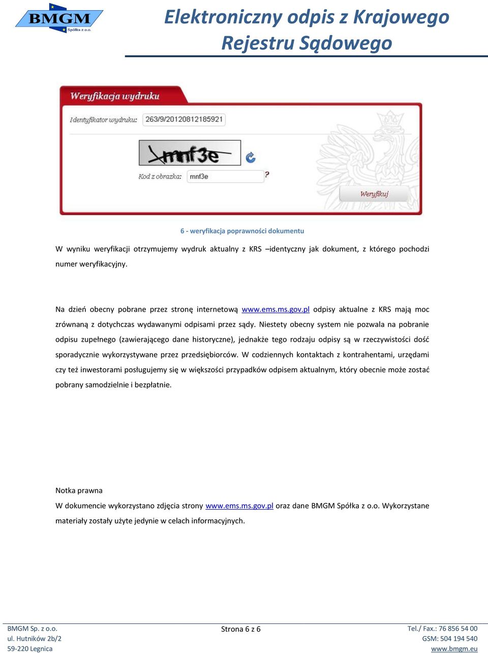 Elektroniczny odpis z Krajowego Rejestru Sądowego - PDF Free Download