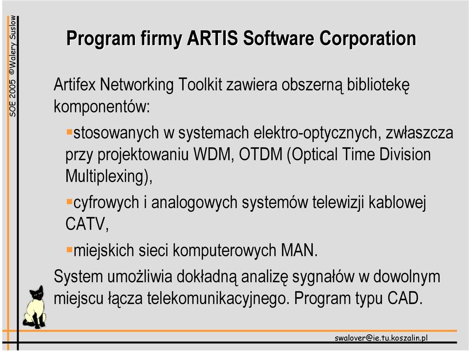 Time Division Multiplexing), cyfrowych i analogowych systemów telewizji kablowej CATV, miejskich sieci