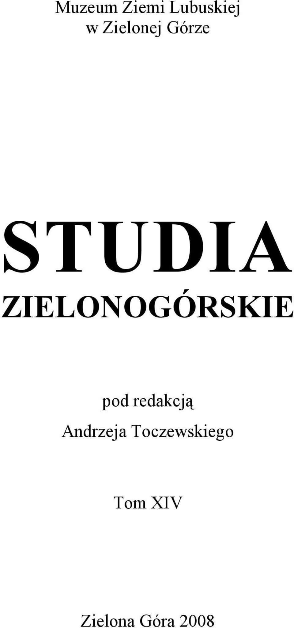 ZIELONOGÓRSKIE pod redakcją