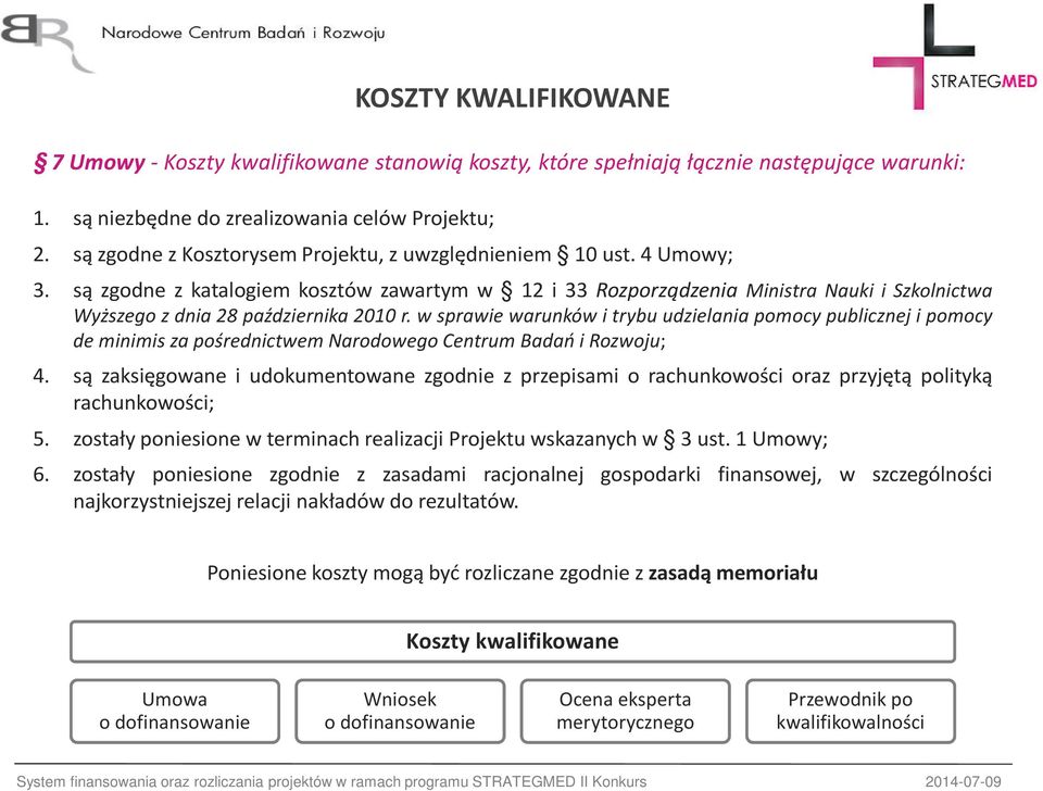 są zgodne z katalogiem kosztów zawartym w 12 i 33 Rozporządzenia Ministra Nauki i Szkolnictwa Wyższego z dnia 28 października 2010 r.