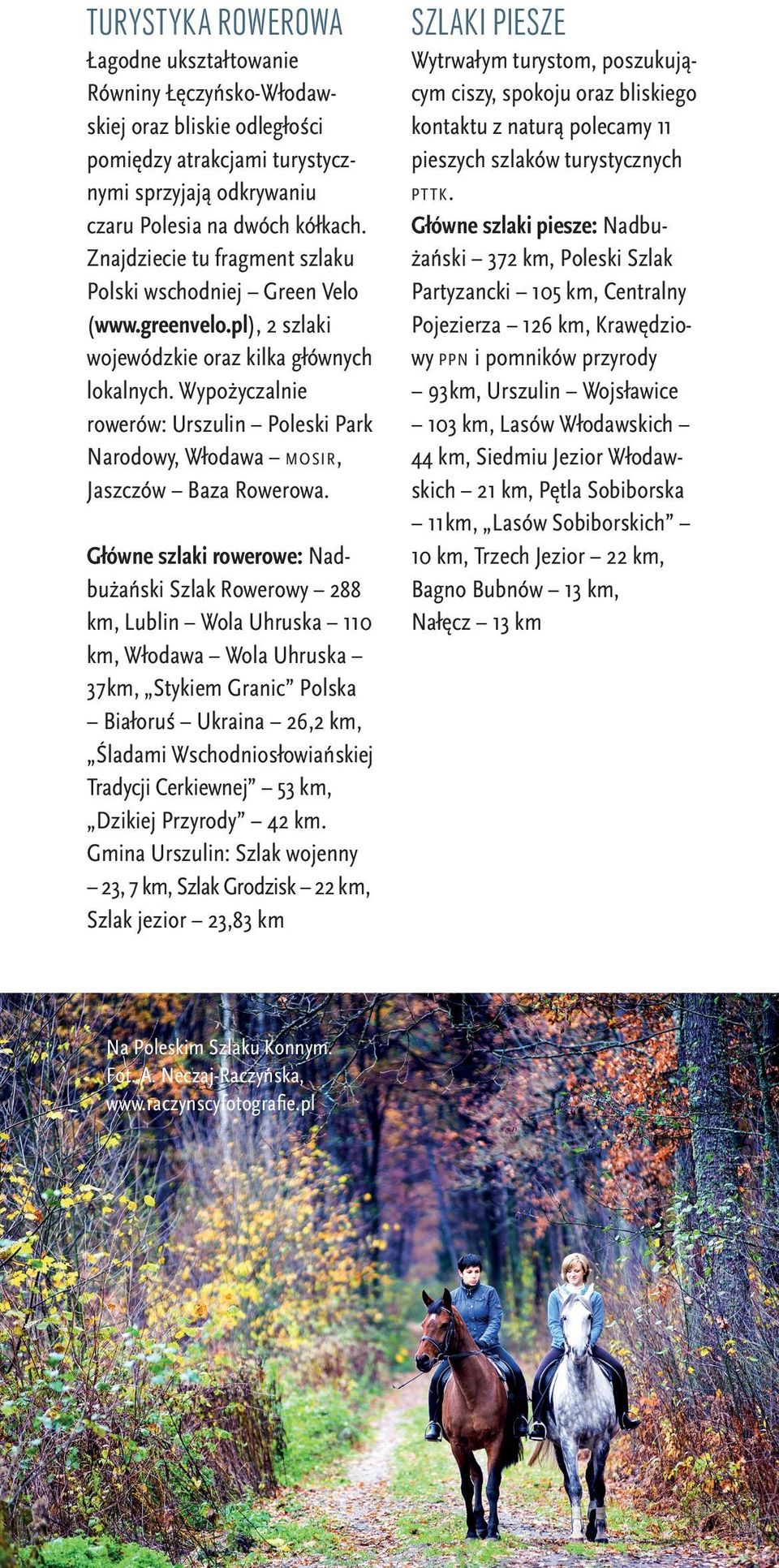 Wypożyczalnie rowerów: Urszulin Poleski Park Narodowy, Włodawa mosir, Jaszczów Baza Rowerowa.